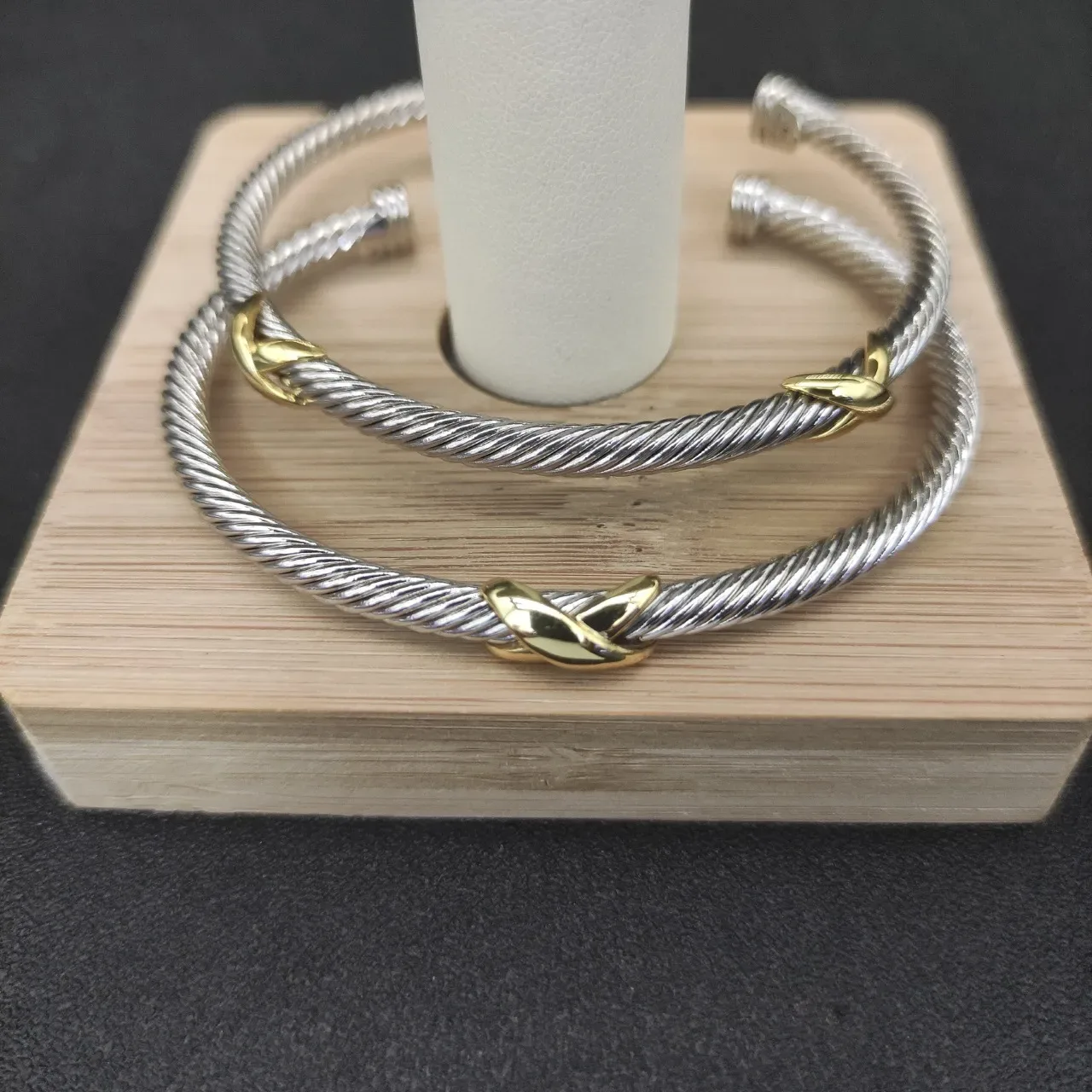 David Yurman Cable Classics Twisted Silver and Gold Bracelets 5