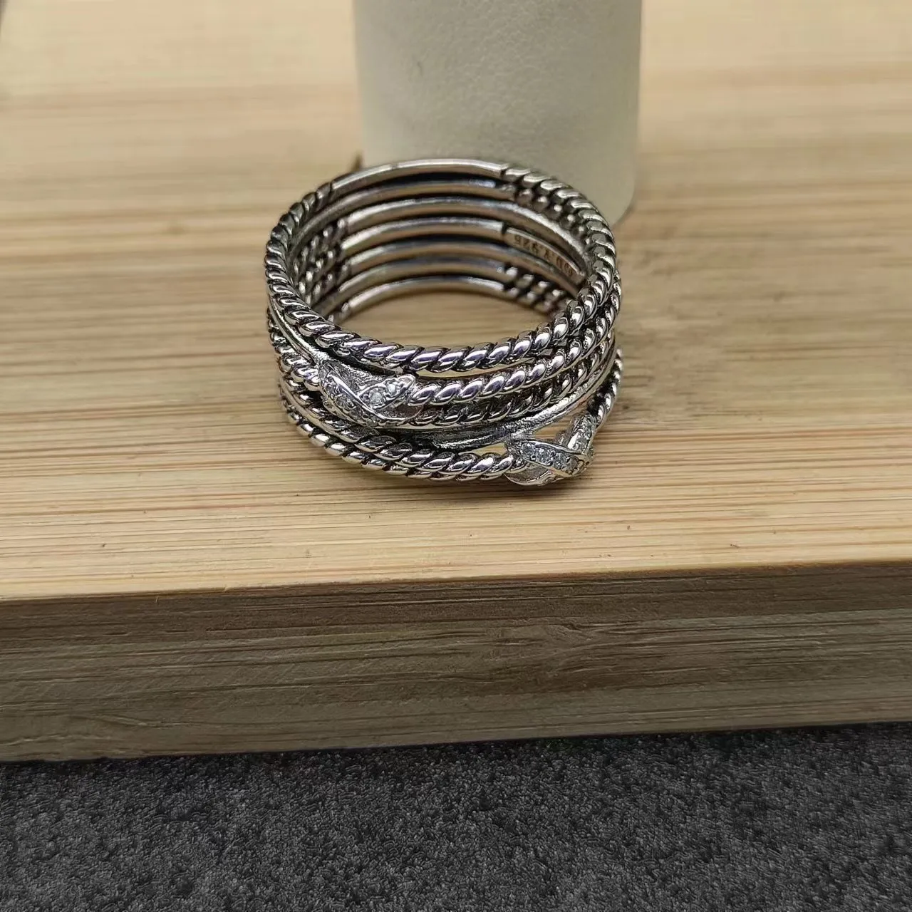 David Yurman Cable Collectibles Silver Multi-Band Twisted Ring 2