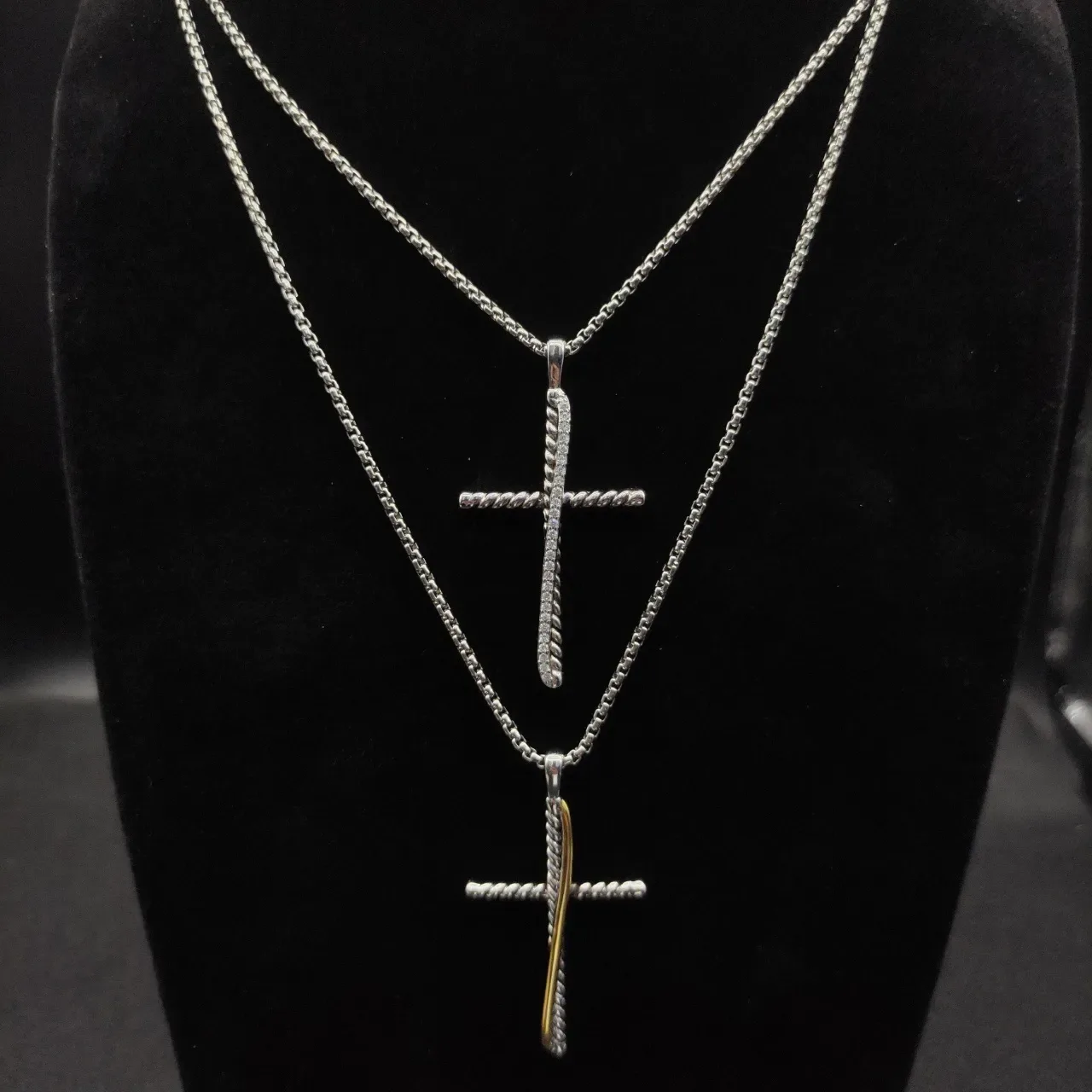 David Yurman Cable Collectibles Twisted Cross Pendant Necklace 2