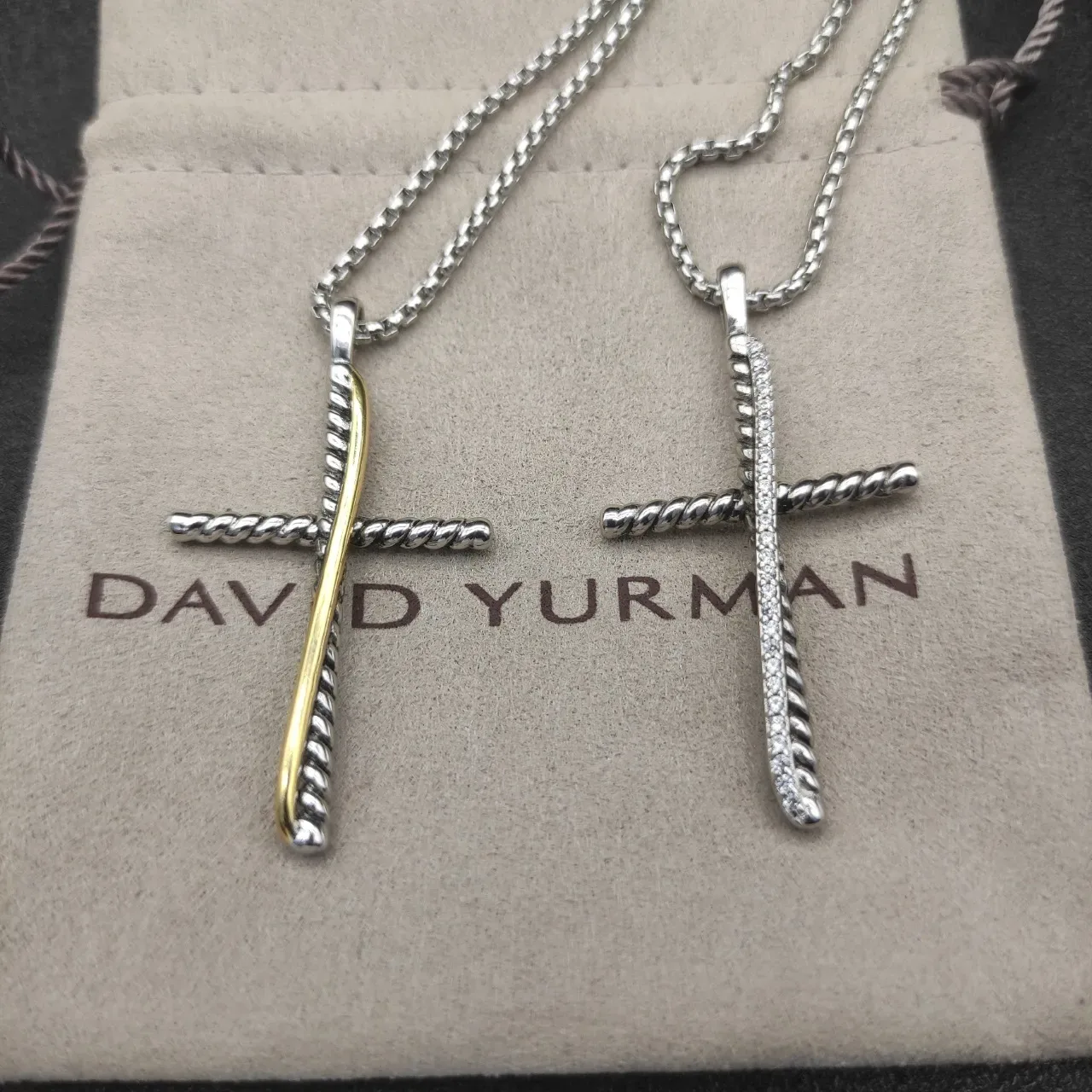 David Yurman Cable Collectibles Twisted Cross Pendant Necklace 7