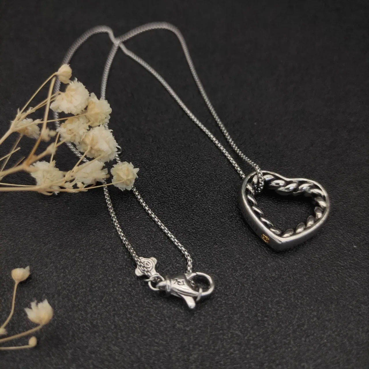 David Yurman Cable Collection Open Heart Pendant Necklace 5