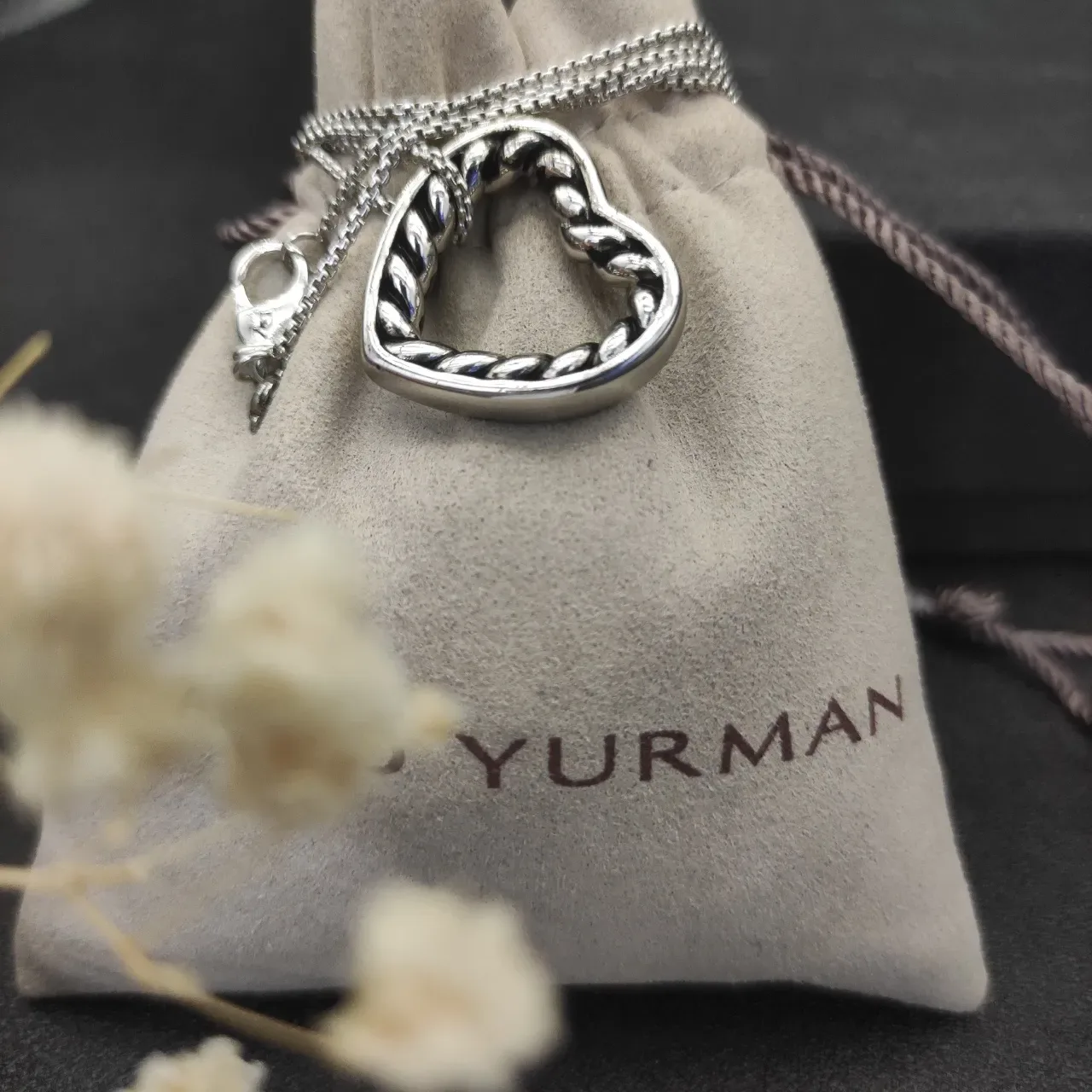 David Yurman Cable Collection Open Heart Pendant Necklace 6