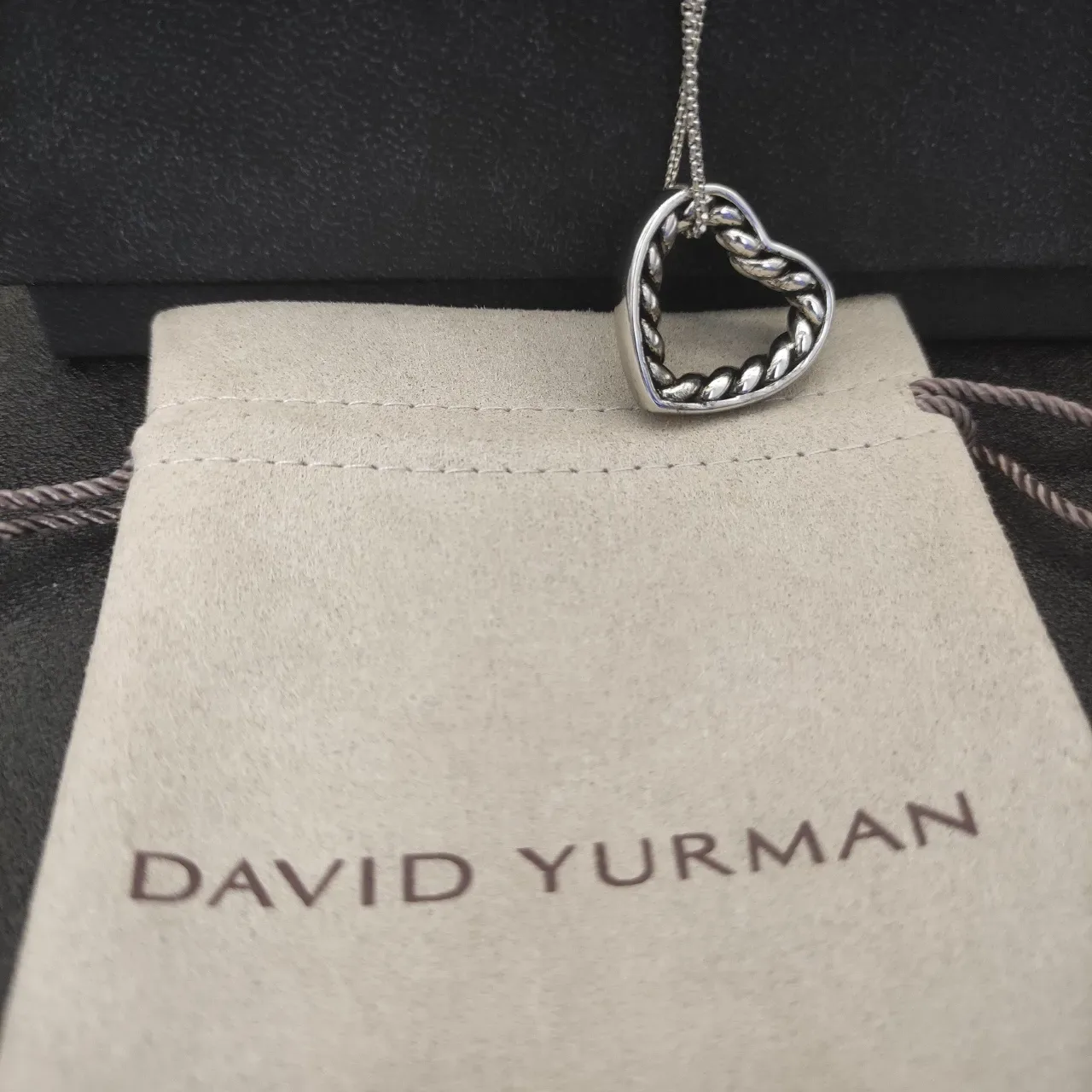 David Yurman Cable Collection Open Heart Pendant Necklace 8