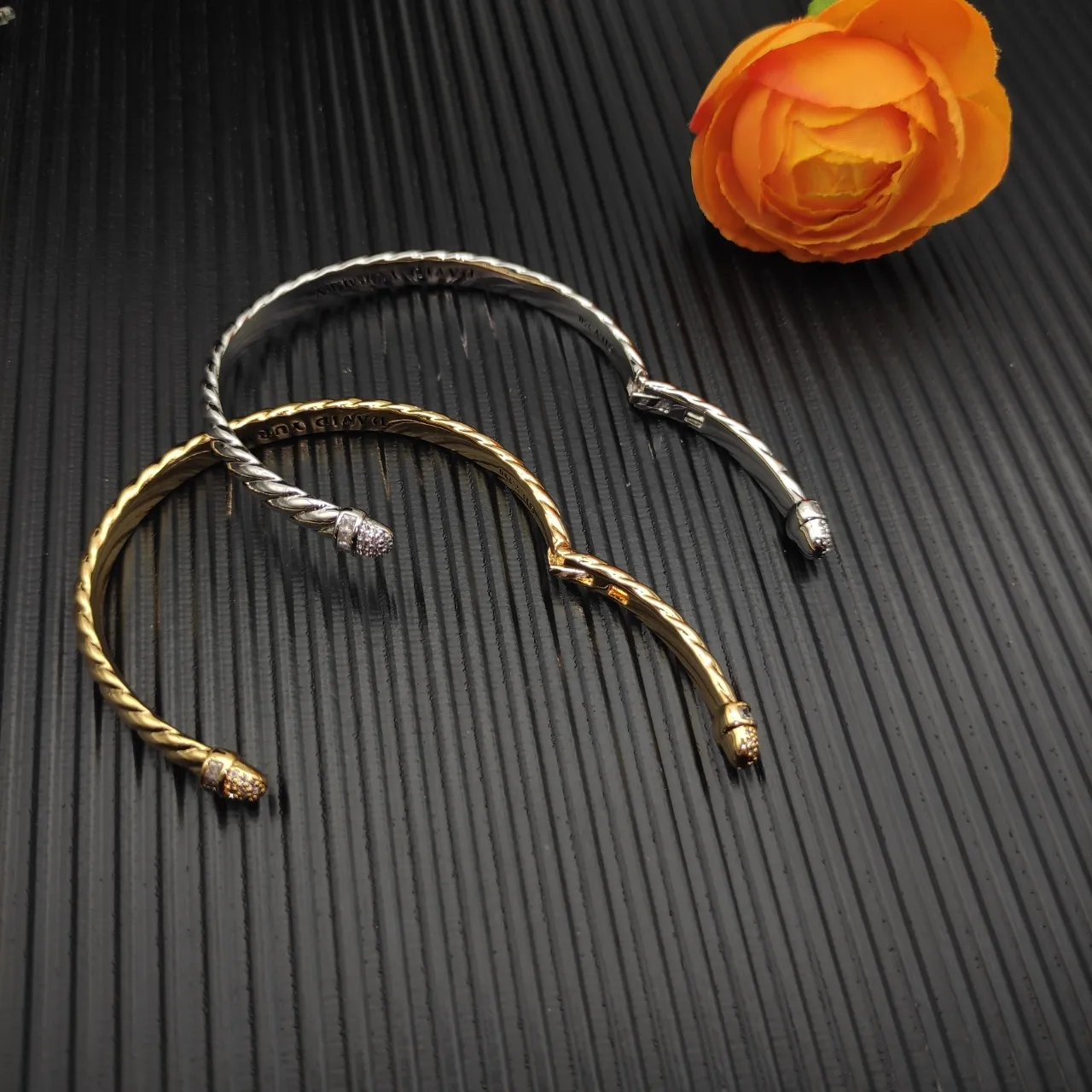 David Yurman Cable Collection Twisted Pavé Cuff Bracelet 2