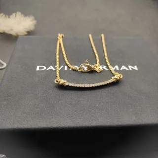 David Yurman Câble Nœud Bar Pavé Collier Diamant