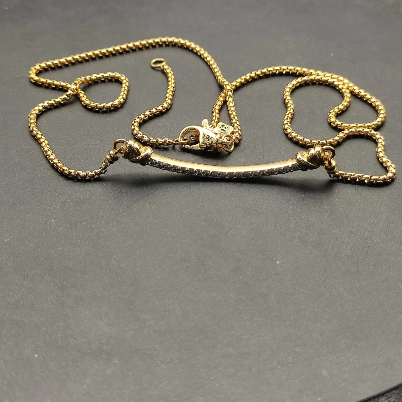 David Yurman Cable Knot Bar Pavé Diamond Necklace 8