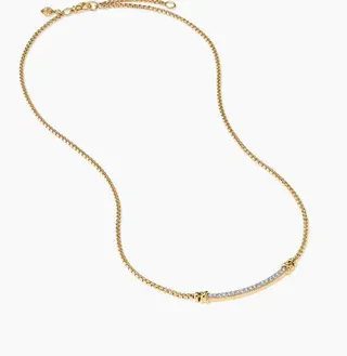 David Yurman Cable Knot Bar Pavé Diamond Necklace 9