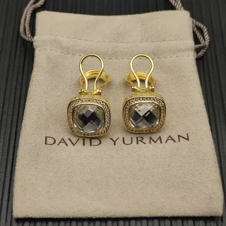 David Yurman Gold-Tone Cushion-Cut Pavé Halo Clip-On Earrings