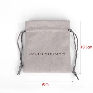 David Yurman Gray Suede-Like Fabric Twisted Cord Drawstrings Handbag