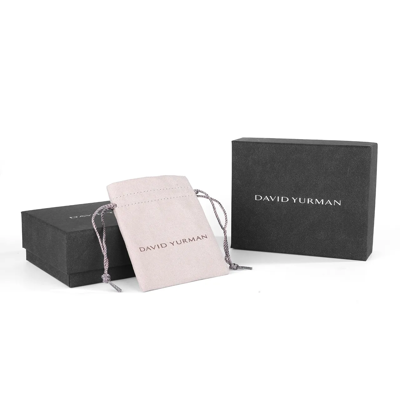 David Yurman Gray Suede-Like Fabric Twisted Cord Drawstrings Handbag 5