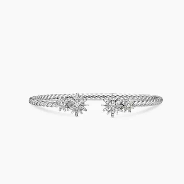 David Yurman Starburst Cable Open Cuff Bracelet 9