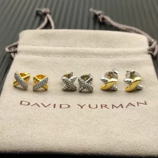 David Yurman X and Cable Motif Pavé Stud Earrings