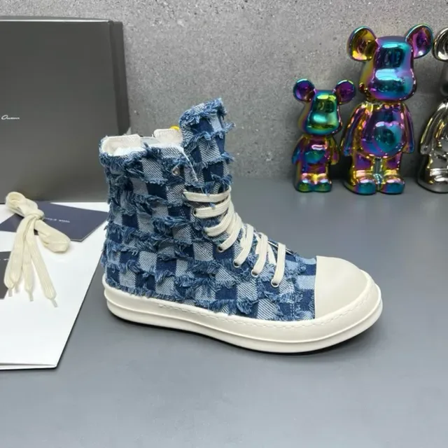 Denim Patchwork High-Top Lace-Up Lifestyle Sneakers 5