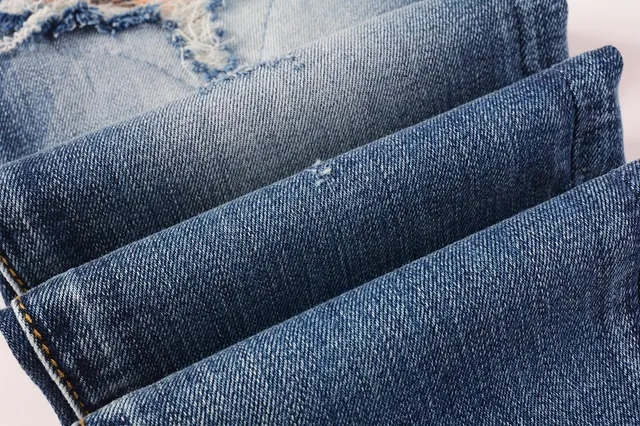 Distressed Slim-Fit Mid-Rise Blue Jeans 6