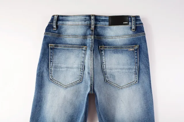 Distressed Slim-Fit Mid-Rise Blue Jeans 10