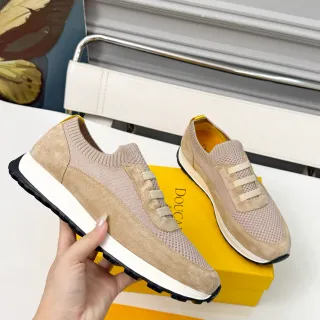 Doucal's Tênis Lifestyle Slip-On de Camurça e Malha Bege
