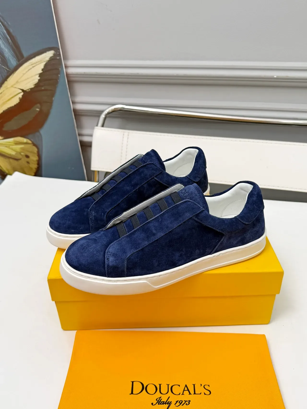 Doucal's Sneakers Lifestyle Navy Daim Slip-On 4