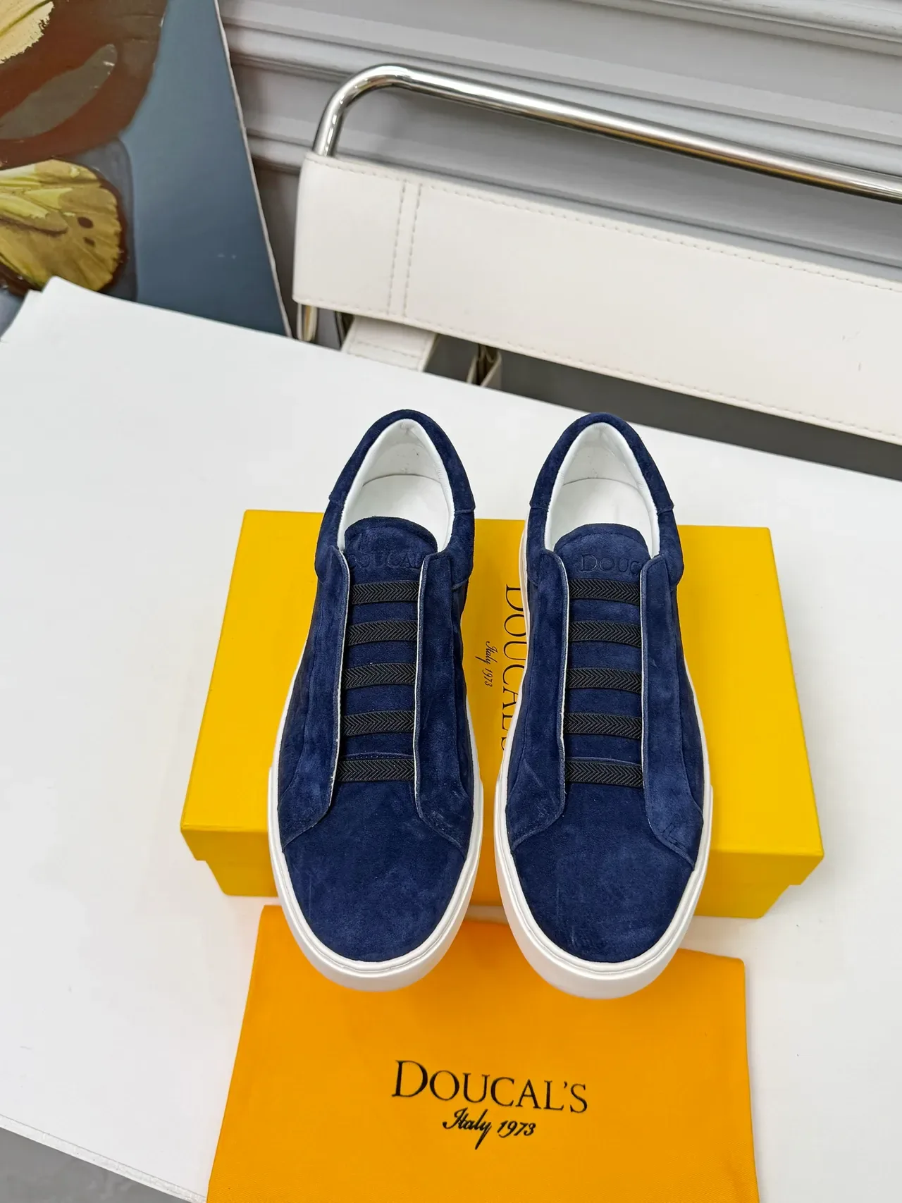 Doucal's Sneakers Lifestyle Navy Daim Slip-On 5