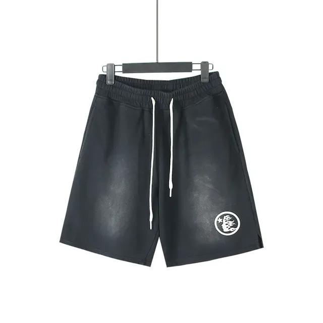 Faded Wash Elastic Waist Drawstring Shorts 5