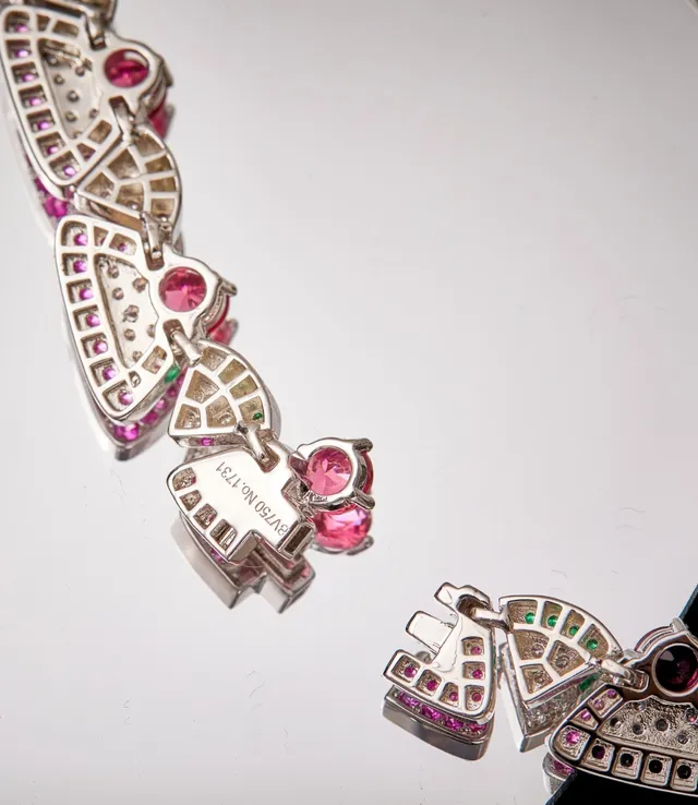 Geometric Triangular Pavé Gemstone Collar Necklace 2