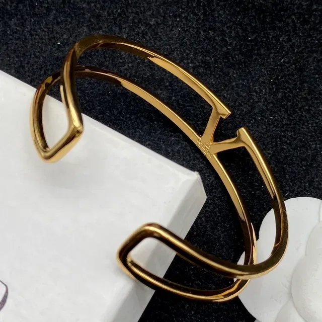 Gold and Black Polished Open Cuff Bracelets 8