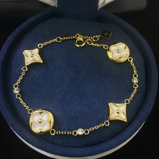 Gold and Silver Tone Floral Charm Chain Bracelets 2