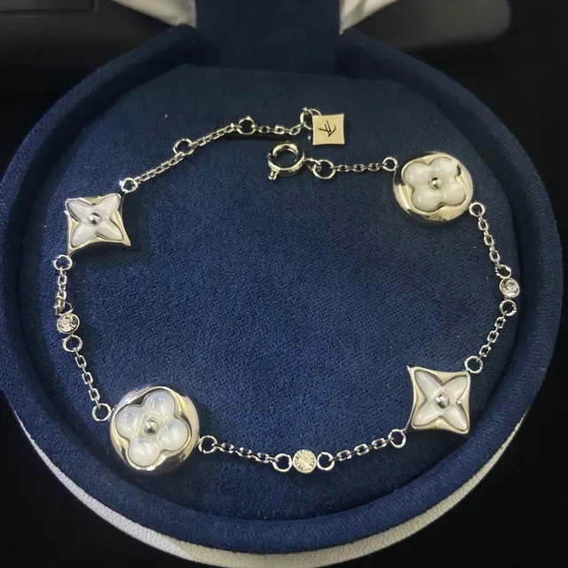 Gold and Silver Tone Floral Charm Chain Bracelets 3