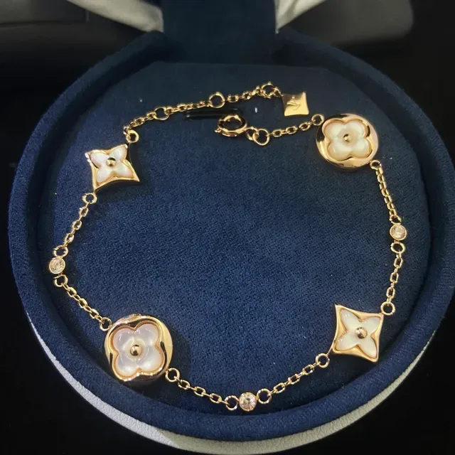 Gold and Silver Tone Floral Charm Chain Bracelets 4