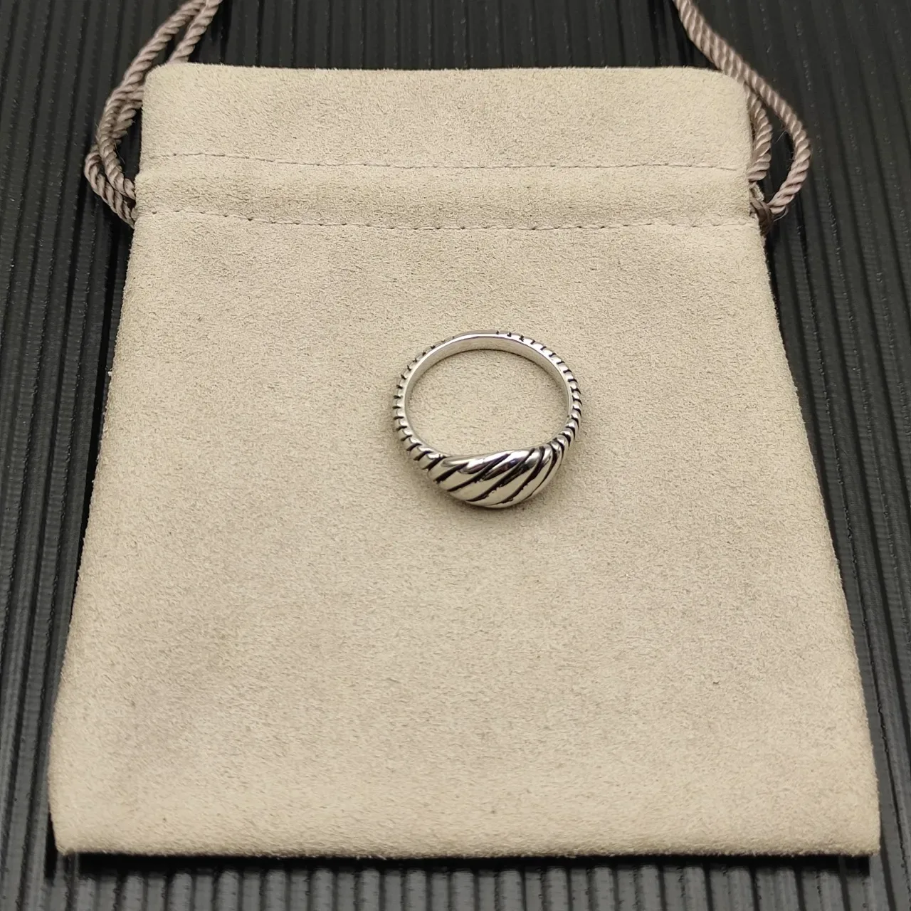 Gold and Silver Twisted Ribbed Sculpted Rings 9