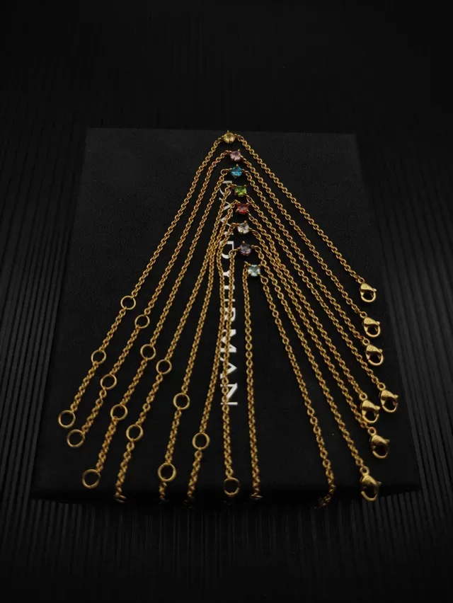 Gold Green Rope Chain Single Faceted Gemstone Bracelet 4