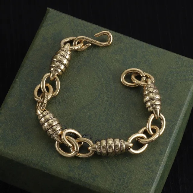 Gold Metal Ornate Barrel Links Necklace 4
