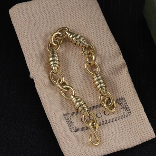 Gold Metal Ornate Barrel Links Necklace 5
