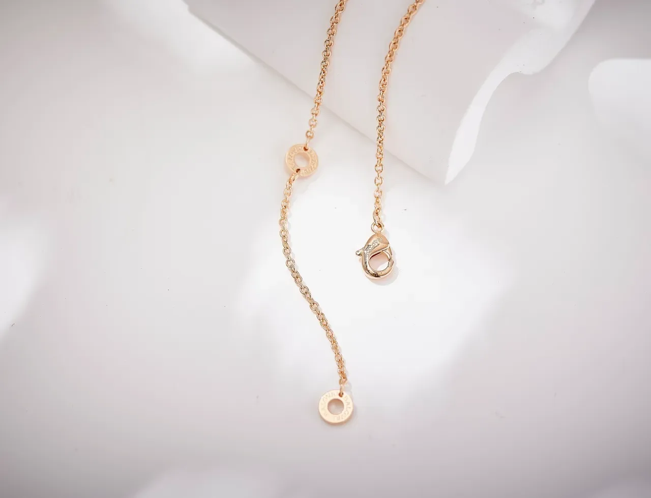 Gold Pink Fan-Tiered Pendant Pavé-Set Clear Stones Necklace 5