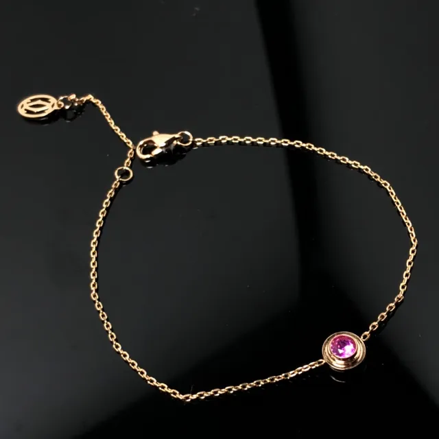 Gold Purple Curb Chain Single Round Bezel-Set Pendant Necklace 2