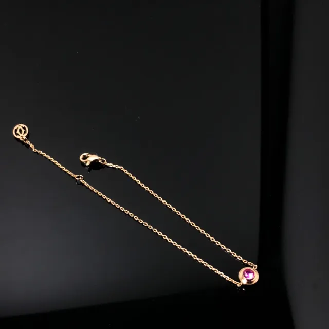 Gold Purple Curb Chain Single Round Bezel-Set Pendant Necklace 4