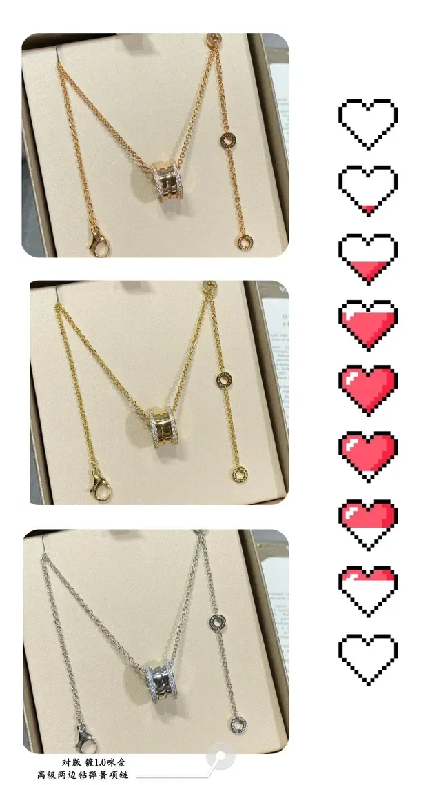 Gold Silver Cylindrical Barrel Pendant Pavé-Set Diamonds On Edges Necklace 4