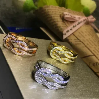 Gold Silver Interwoven Knot Motif Pavé-Set Crystals Jewelry
