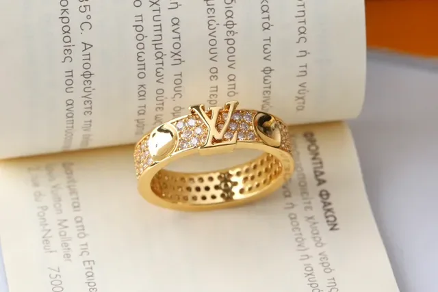 Gold Silver Pavé-Set Double-Row Ring 2
