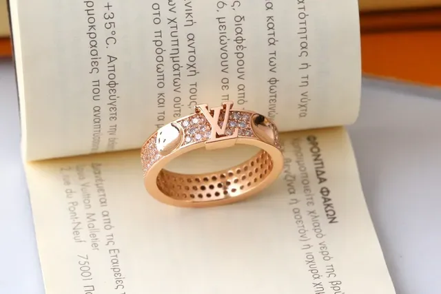 Gold Silver Pavé-Set Double-Row Ring 4