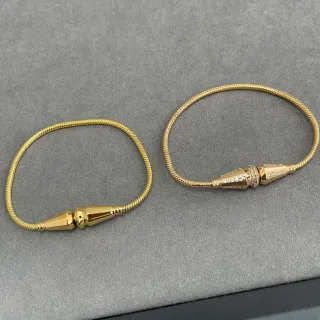 Pulsera Cadena Snake de Oro y Plata con Broche Facetado