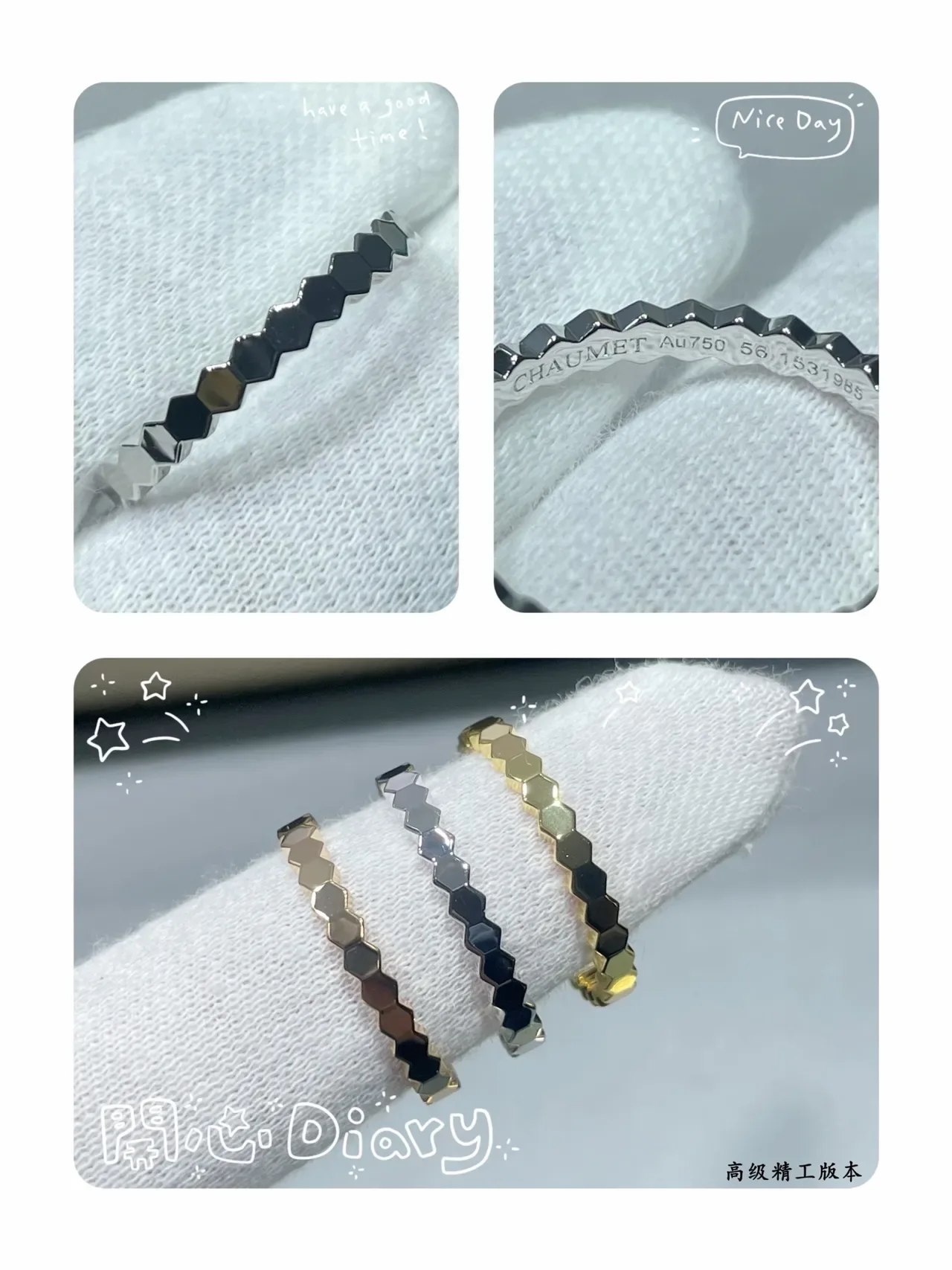Gold Silver Textured Zigzag Band Thin Profile Ring 6
