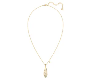 Gold Teardrop Openwork Diamond Pendant Necklace 4