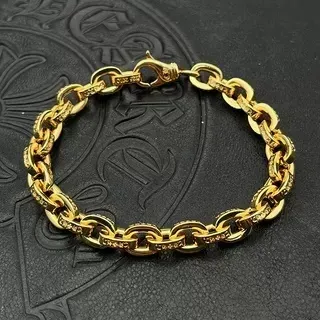 Pulsera de cadena gruesa con eslabones ovalados en tono dorado