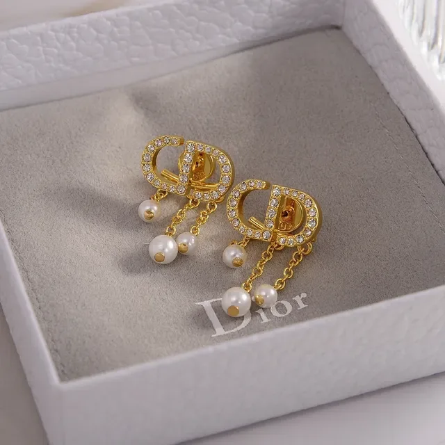 Gold-Tone Crystal-Pavé Pearl-Dangle Chain Drop Earrings 2
