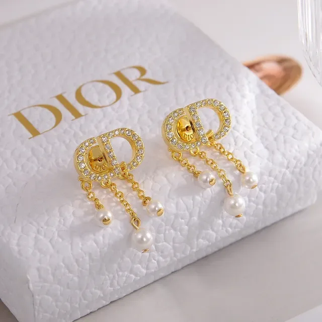 Gold-Tone Crystal-Pavé Pearl-Dangle Chain Drop Earrings 3