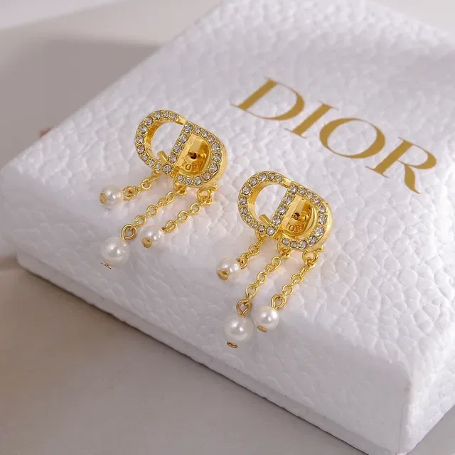Gold-Tone Crystal-Pavé Pearl-Dangle Chain Drop Earrings 4