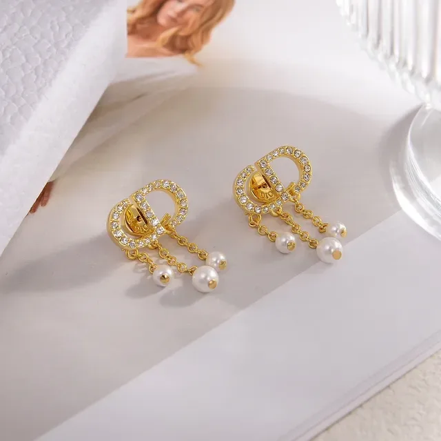 Gold-Tone Crystal-Pavé Pearl-Dangle Chain Drop Earrings 5