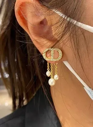 Gold-Tone Crystal-Pavé Pearl-Dangle Chain Drop Earrings 6