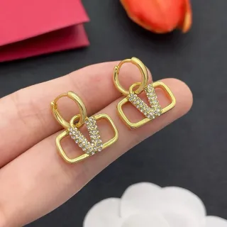 Gold-Tone Crystal Rectangular Pendant Hinged Hoop Earrings