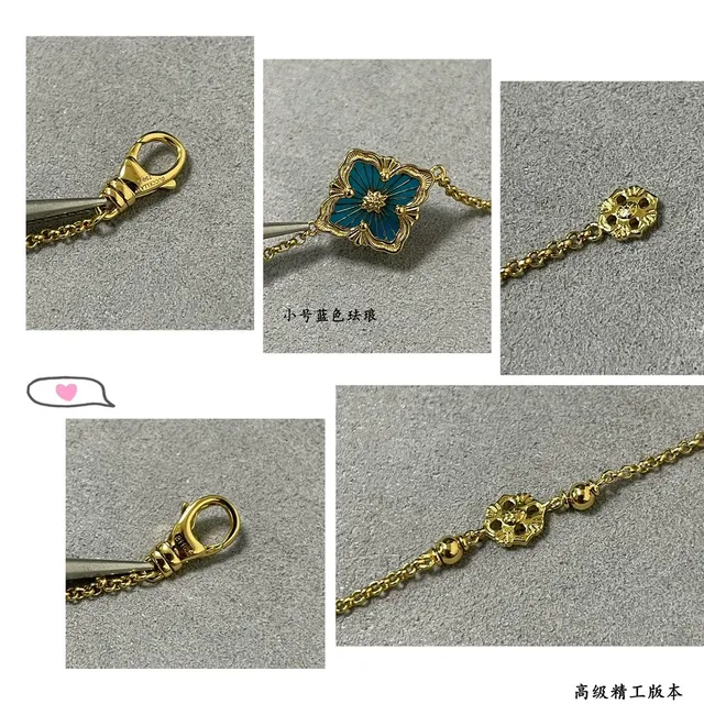 Gold-Tone Floral Enamel Motif Chain Bracelet 4